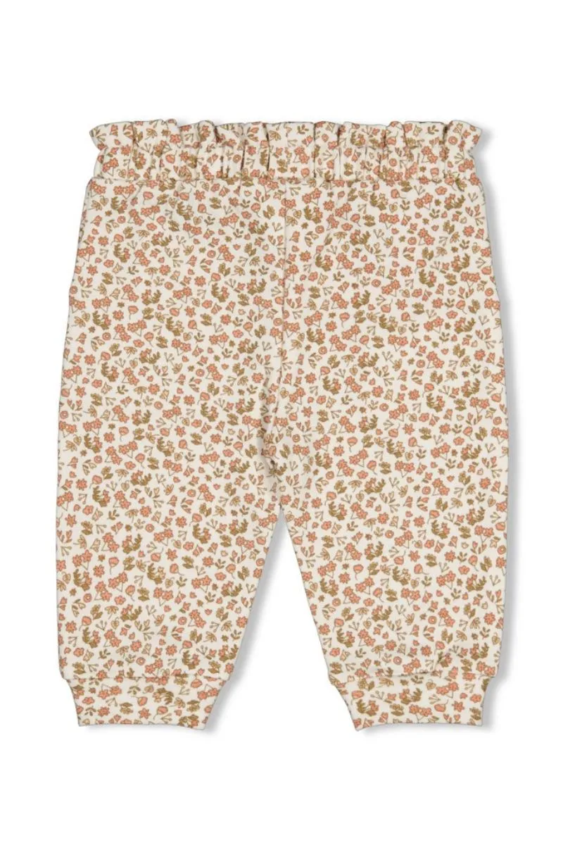 Feetje Broek AOP Fall In Love Offwhite, offwhite broek met all-over print
